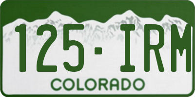 CO license plate 125IRM