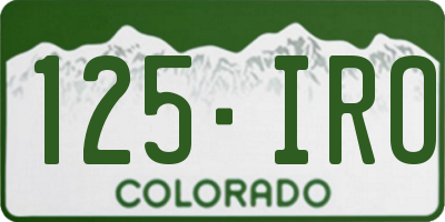 CO license plate 125IRO