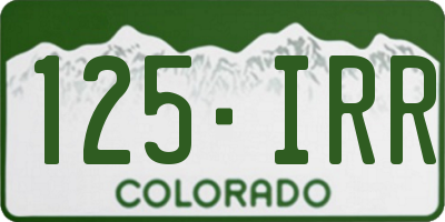 CO license plate 125IRR