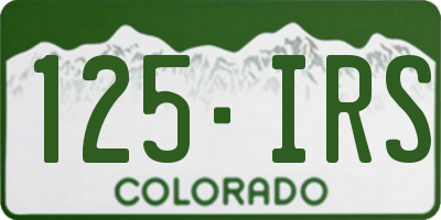CO license plate 125IRS