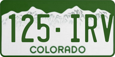 CO license plate 125IRV