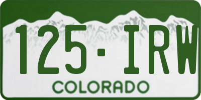 CO license plate 125IRW