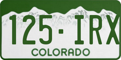 CO license plate 125IRX