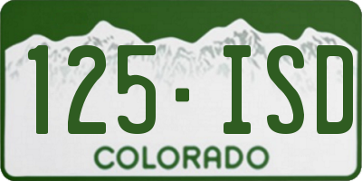 CO license plate 125ISD