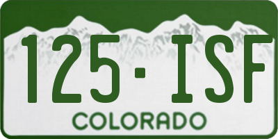 CO license plate 125ISF