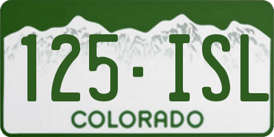CO license plate 125ISL