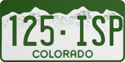 CO license plate 125ISP