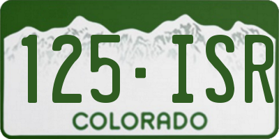CO license plate 125ISR