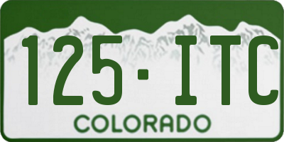 CO license plate 125ITC