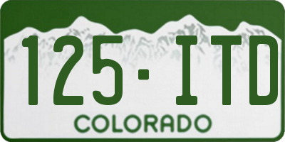 CO license plate 125ITD