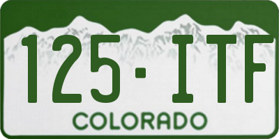 CO license plate 125ITF
