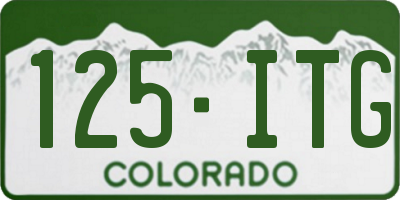 CO license plate 125ITG