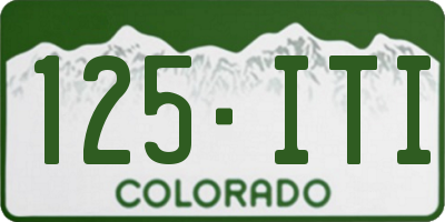CO license plate 125ITI