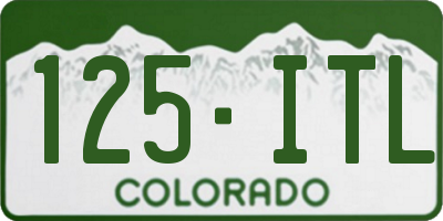 CO license plate 125ITL