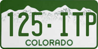 CO license plate 125ITP