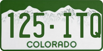 CO license plate 125ITQ