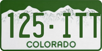 CO license plate 125ITT