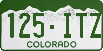 CO license plate 125ITZ