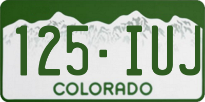 CO license plate 125IUJ