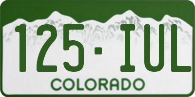 CO license plate 125IUL
