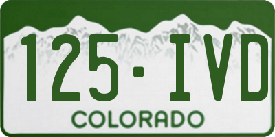 CO license plate 125IVD