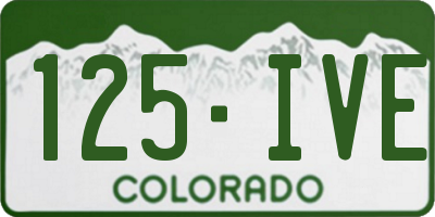 CO license plate 125IVE