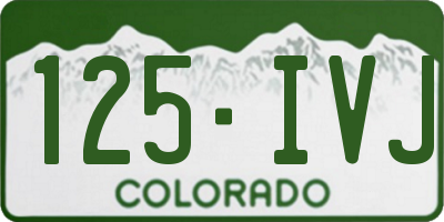 CO license plate 125IVJ