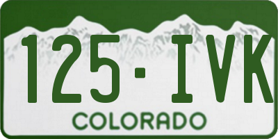 CO license plate 125IVK