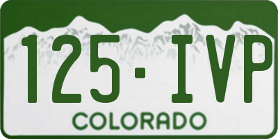 CO license plate 125IVP