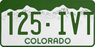 CO license plate 125IVT