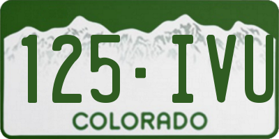 CO license plate 125IVU