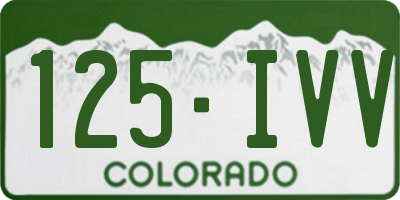 CO license plate 125IVV