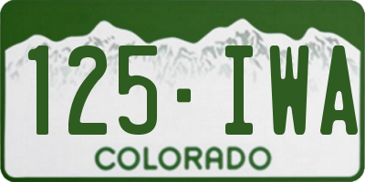 CO license plate 125IWA
