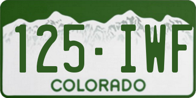 CO license plate 125IWF