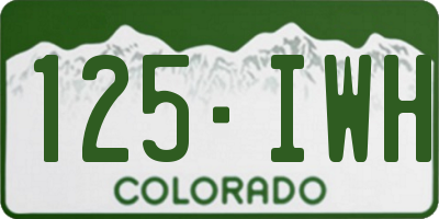 CO license plate 125IWH