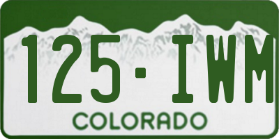 CO license plate 125IWM