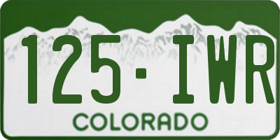 CO license plate 125IWR