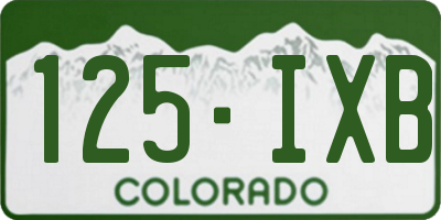 CO license plate 125IXB