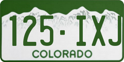 CO license plate 125IXJ