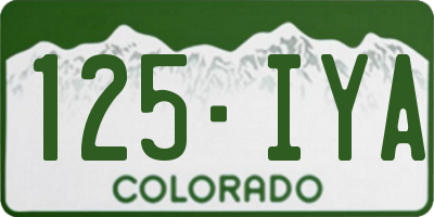CO license plate 125IYA