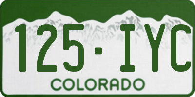 CO license plate 125IYC