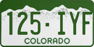 CO license plate 125IYF