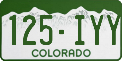 CO license plate 125IYY