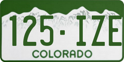 CO license plate 125IZE