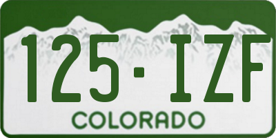 CO license plate 125IZF