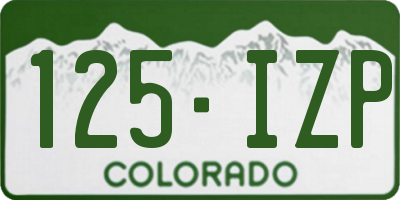 CO license plate 125IZP