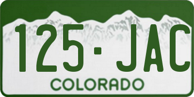 CO license plate 125JAC