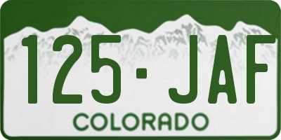 CO license plate 125JAF