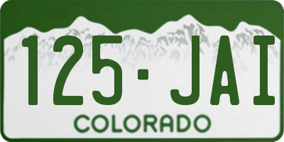 CO license plate 125JAI