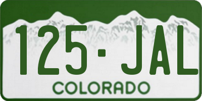 CO license plate 125JAL